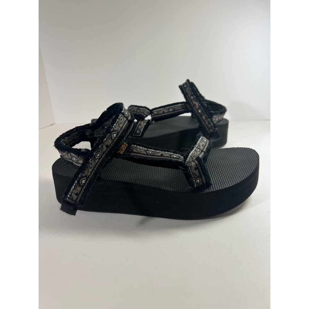 Teva Flatform Universal Maressa‎ Sandals Black Geometric Print 9